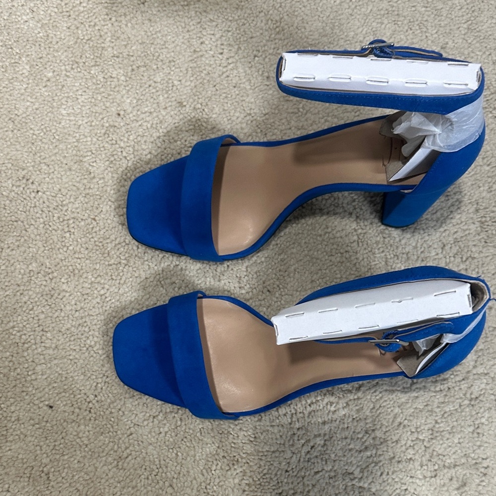 INC International Concepts Blue Heels. 9 W brand new with an ankle strap